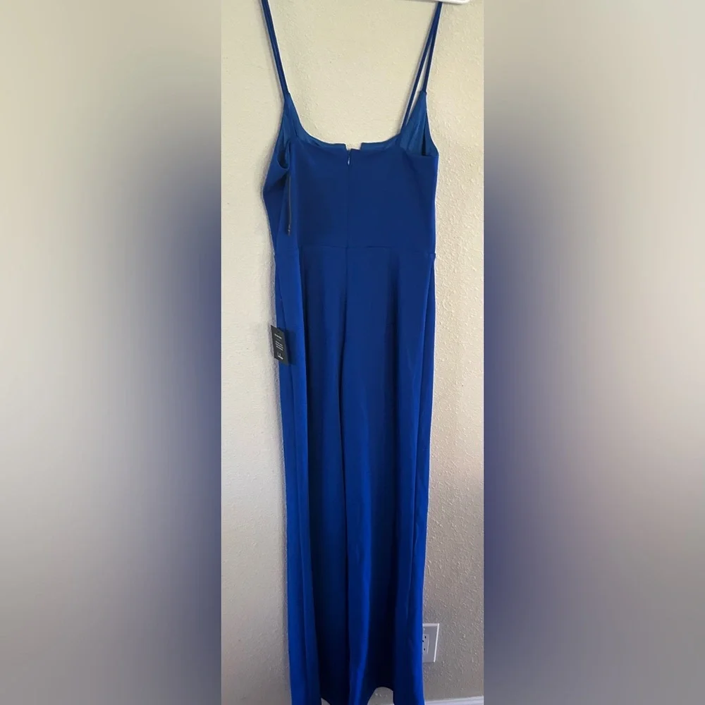 Lulus Elegant Royal Blue sleeveless wide leg Jumpsuit size M - Picture 6 of 7